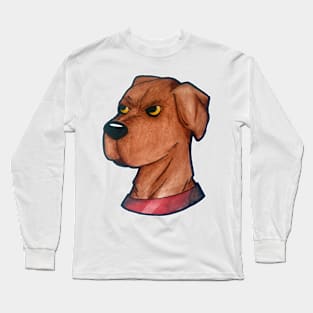 Brown Watercolor Puppy Long Sleeve T-Shirt